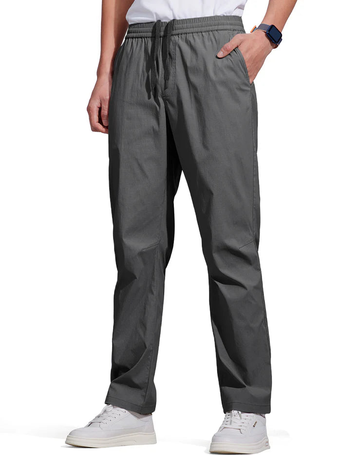 FREE SOLDlER Men's Elastic WaistLightweight Water Resistant Quick-DryHiking Outdoor Sweatpants Pants