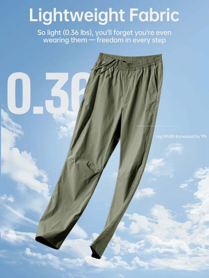 FREE SOLDlER Men's Elastic WaistLightweight Water Resistant Quick-DryHiking Outdoor Sweatpants Pants