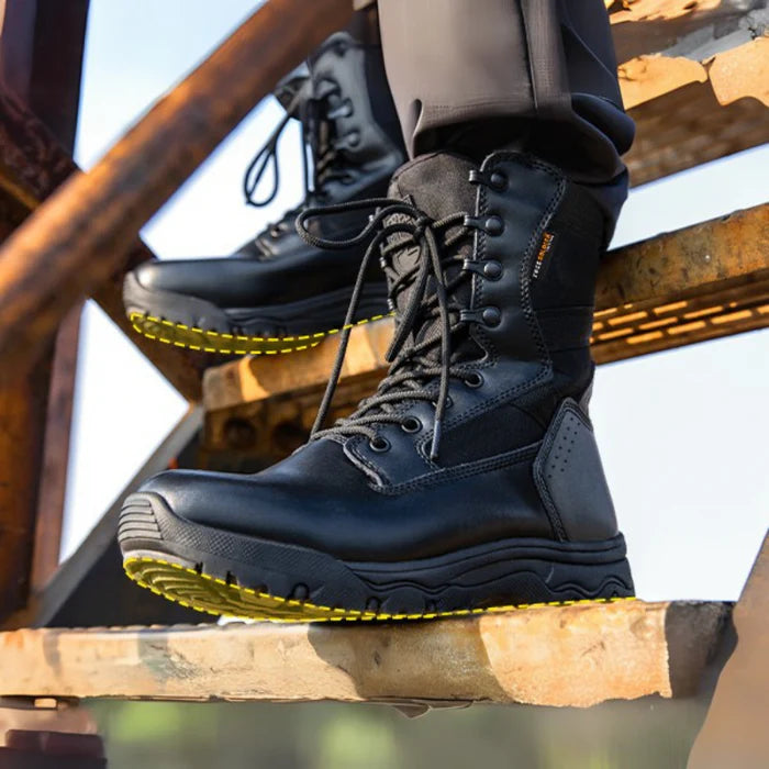 HOPPER 8" Men's Military TacticaBlack Leather Boots