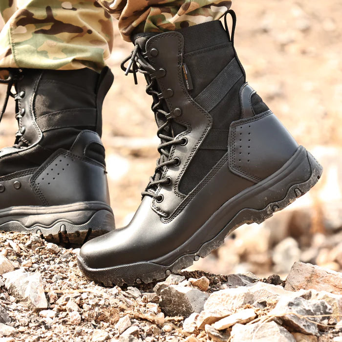 HOPPER 8" Men's Military TacticaBlack Leather Boots