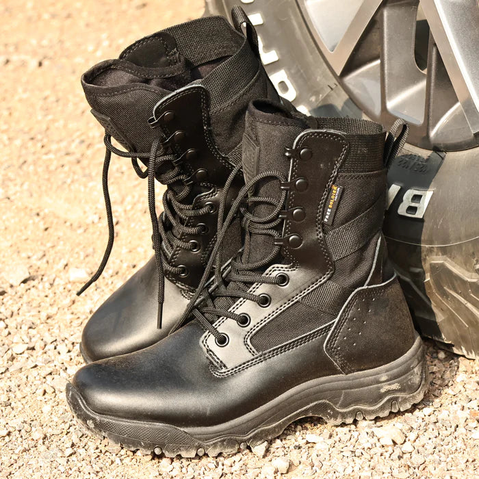 HOPPER 8" Men's Military TacticaBlack Leather Boots