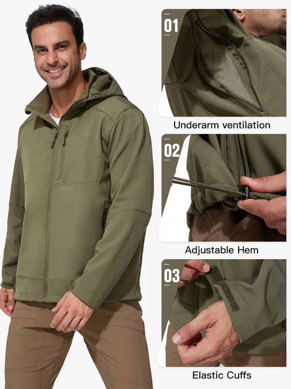 SNOWEAGLE Men's LightweightWaterproof Softshell Winter Jacket
