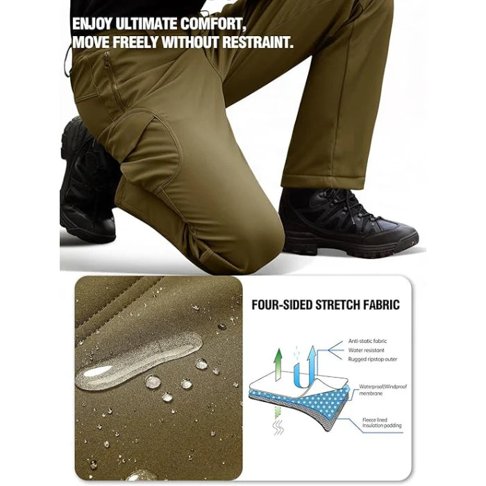 Sharkskin Windproof Softshell Fleece Lined CargoPants