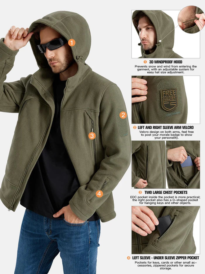 ARES Men's Tactical Fleece Zip-upHoodie