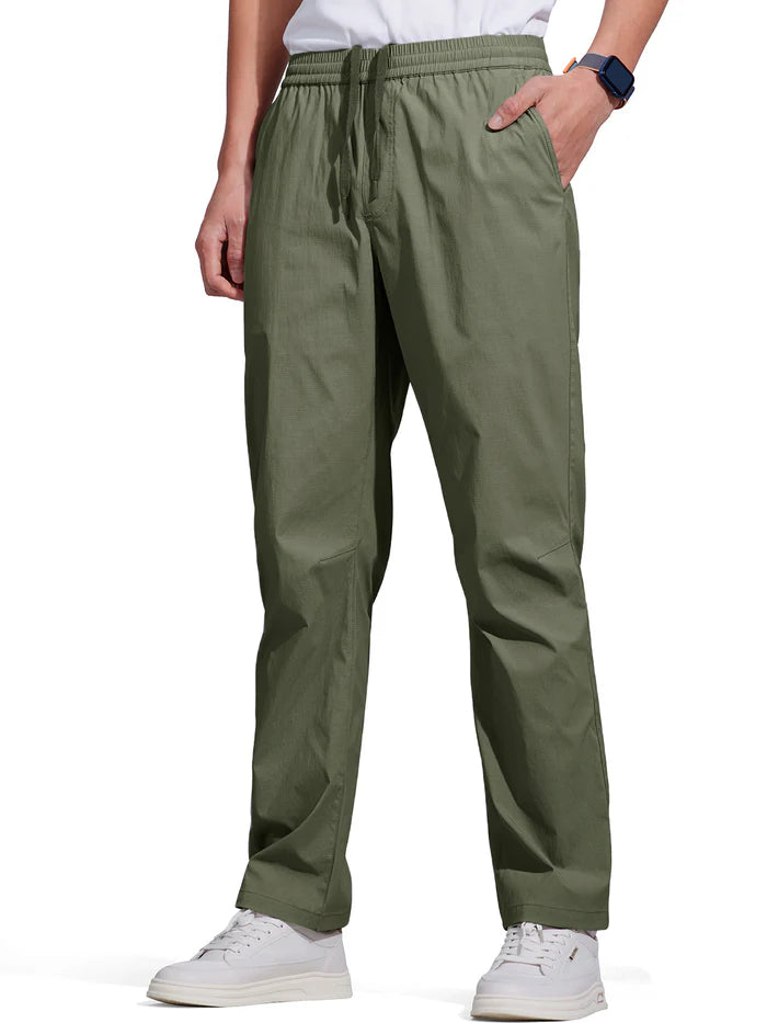 FREE SOLDlER Men's Elastic WaistLightweight Water Resistant Quick-DryHiking Outdoor Sweatpants Pants
