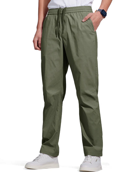 FREE SOLDlER Men's Elastic WaistLightweight Water Resistant Quick-DryHiking Outdoor Sweatpants Pants