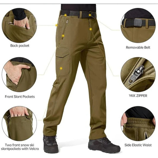 Sharkskin Windproof Softshell Fleece Lined CargoPants