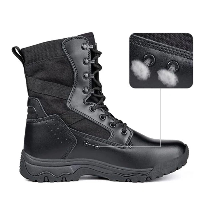 HOPPER 8" Men's Military TacticaBlack Leather Boots